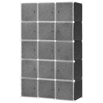 Modulaarne kapp Homcom 111x47x183cm, musta/valget värvi