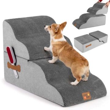 Modular foam dog stairs, 4 or 5 steps, 73 × 40.5 × 50 cm / 85 × 40.5 × 56 cm