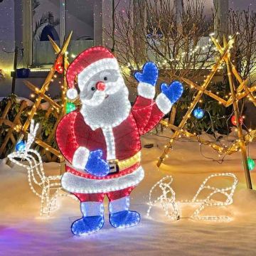 Waving Santa Claus with 381 LEDs, 125 cm, outdoor decoration