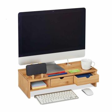 Подставка для монитора Relaxdays, 2 ящика, 54 × 13 × 23 см
