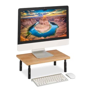 Подставка для монитора Relaxdays 10046714.0, С регулируемой высотой, 42 × 26,5 см