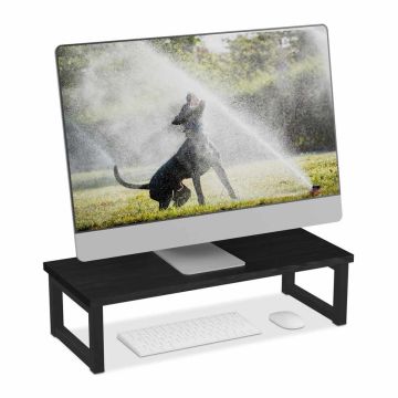 Monitorialus Relaxdays 10049972_60, XL, Must, 55 × 15 × 23 cm