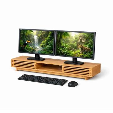 Подставка для мониторов Relaxdays 10053050_126, для двух мониторов, 96,5 × 14 × 24,5 см