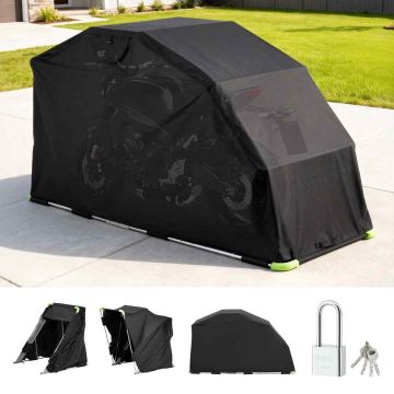 Mootorratta kuur VEVOR KDMTCP-001, Must, 279 × 160 × 109,5 cm