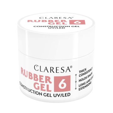 Küüneküünte geel Claresa Rubber Gel, 90 g, toon 6