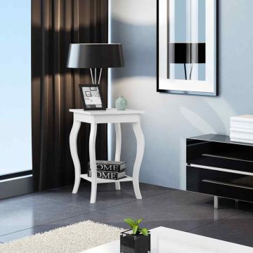 Bedside tables, 2 pcs., 2 shelves, White, 40 × 40 × 60 cm