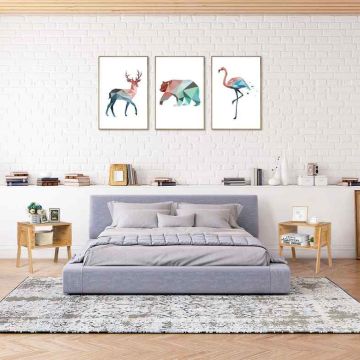 Bedside tables, 2 pcs., stackable, 43.18 × 63.5 × 29.21 cm