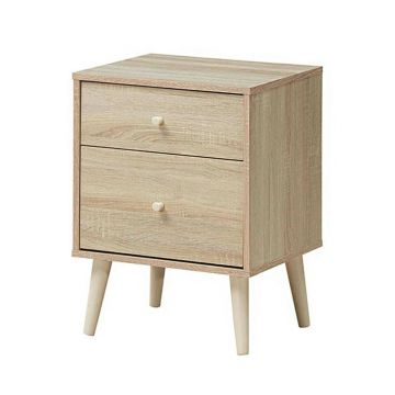 Bedside table, 2 drawers, 45.72 × 40.64 × 62.23 cm