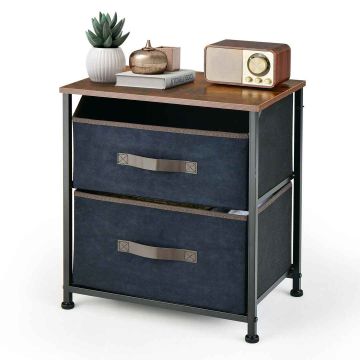 Bedside table, 2 drawers, 45.72 × 50.8 × 50.8 cm