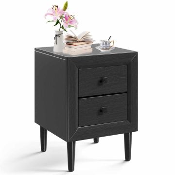 Bedside table, 2 drawers, Grey, 41.91 × 54.61 × 41.91 cm