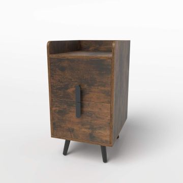 Bedside table, 2 drawers, Brown, 40 × 60 × 32 cm