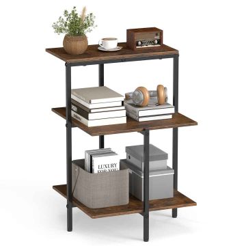 Bedside table, 3 open shelves, 43 × 43 × 63 cm
