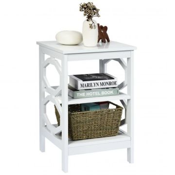 Bedside table, 3 tiers, 40.64 × 60.96 × 40.64 cm