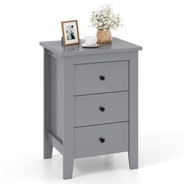Bedside table, 3 drawers, 46 × 65 × 37 cm