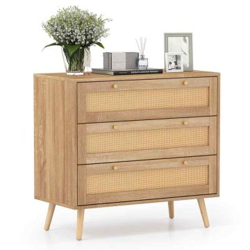 Bedside table, 3 drawers, 80 × 75 × 40 cm