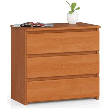 Прикроватная тумба AKORD CL3, 3 ящика, коричневый, 60 × 57 × 35 см
