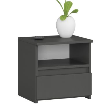 Прикроватная тумба AKORD Furniture Factory CL1, 1 ящик, Серая, 40 × 40 × 35 см