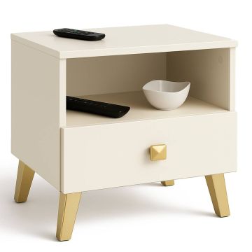Прикроватная тумбочка MOBI K01, 1 ящик и 1 открытая ниша, 40 × 43 × 37 см
