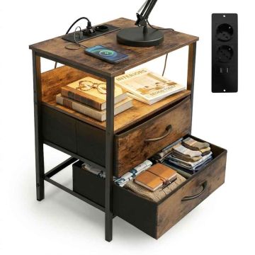 Öökapp Relaxdays 10052988_8208, 2 sahtlit, 2 riiulit, 40 × 60 × 30 cm