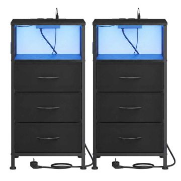 Öökapp SONGMICS, 2 sahtlit ja avatud lahter, 39,6 × 75,9 × 30 cm