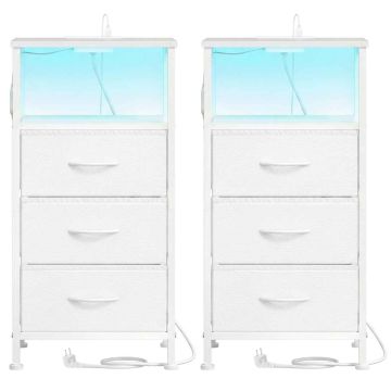 Öökapp SONGMICS, 2 sahtlit ja avatud lahter, Must, 39,6 × 75,9 × 30 cm