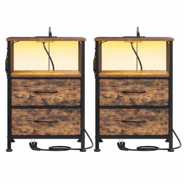 Öökapp SONGMICS, 2 sahtlit ja avatud lahter, Pruun, 39,6 × 60,4 × 30 cm