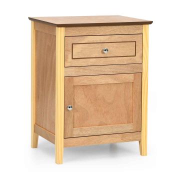 Bedside table, with drawer and cabinet, 48.26 × 63.5 × 38.1 cm