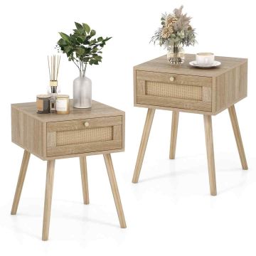 Set of 2 bedside tables, 40 × 40 × 55 cm