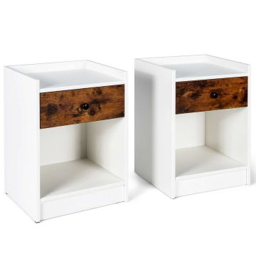 Set of 2 bedside tables, 43 × 60 × 40 cm