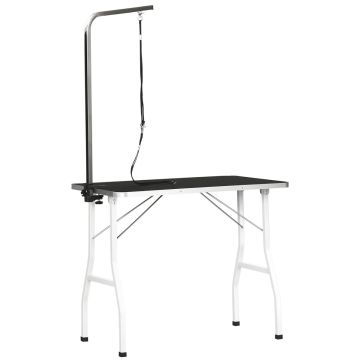 Lemmikloomade hoolduslaud PawHut 91,5x61,5x146cm, valge/must
