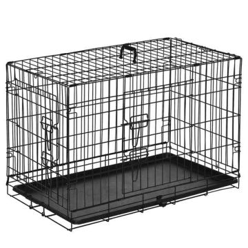 Клетка для собак PawHut 76x46x52см, черного цвета