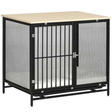 Koera puur PawHut 80x55x71cm, helepruun/must värv