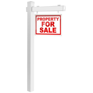 Kinnisvarasildi post, Valge, 72 × 36 tolli