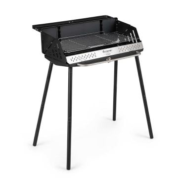 Portable Charcoal Grill, 2 Height Adjustments, 32 × 18.5 × 33.5 inches