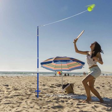 Portable tetherball set, 2 tennis rackets