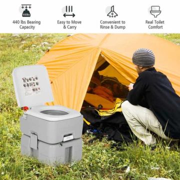 Portable toilet with 20 l waste water tank and 10 l fresh water tank