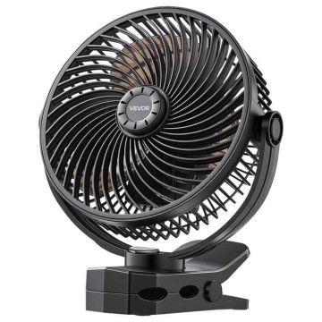 Портативный вентилятор VEVOR Lok-M8AG, с зажимом, Чёрный, 26 × 30,5 × 11,2 см