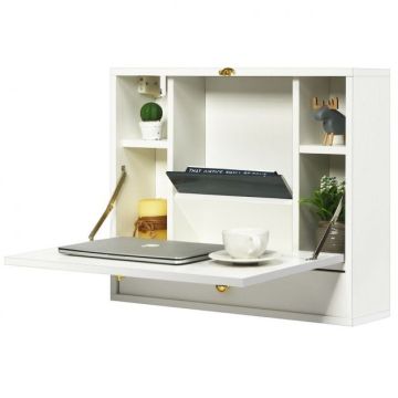 Laptop desk, Foldable with cabinet, 85 × 60 × 50 cm
