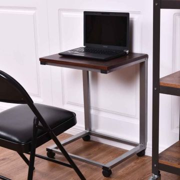 Laptop table, 4 casters, Brown/graphite, 50 × 64.5 × 40 cm