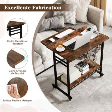 Laptop table, With wheels, 80 × 78 × 50 cm