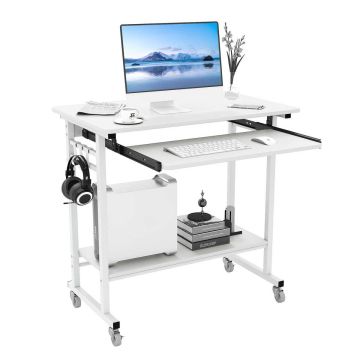 Laptop table, With casters, White, 80 × 78 × 50 cm