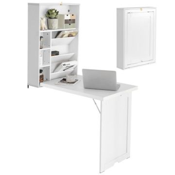 Laptop Table, Foldable, White, 60 × 151 × 94 cm