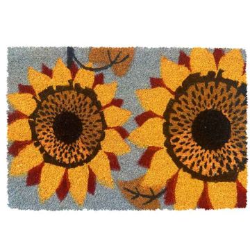 Neslystantis kilimėlis su botaniniais motyvais, 60x40 cm, natūralus kokoso pluoštas