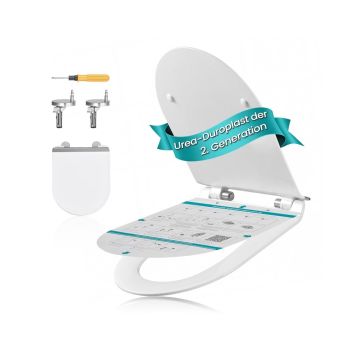 SONGMICS O-shaped toilet seat cover, Soft closing, 43 × 35.7 cm