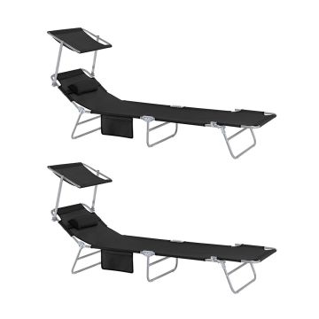 Komplekt 2 lamamistoolist 215x63x90cm., must/hõbedane värv
