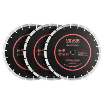 Алмазные диски VEVOR 306JP, 3 шт, чёрные/оранжевые