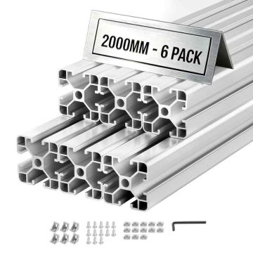 Алюминиевые экструдированные профили VEVOR 4040, 6 шт, Серебристые, 40 × 40 × 200 см