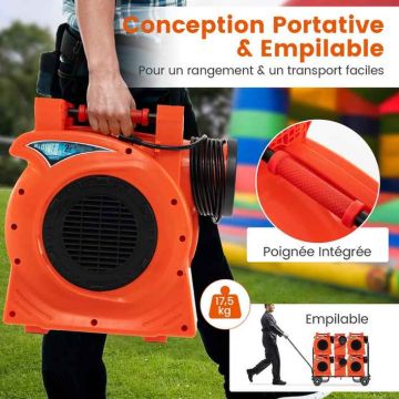 Air blower, 2300 W, 2 HP, 49 × 29 × 51 cm