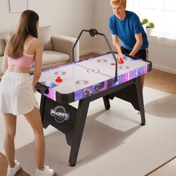 Air hockey table, with LED scoreboard, Black, 144 × 68 × 81 cm