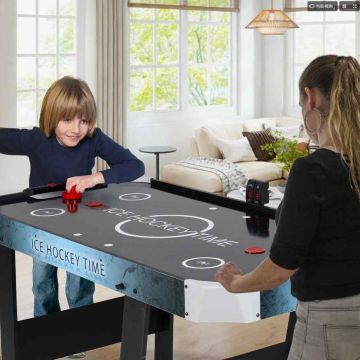 Air hockey table, foldable with LED screen, 144 × 68 × 79 cm